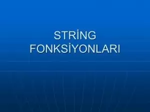 SQL String Fonksiyonları