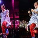 Harry Styles Oz Büyücüsü esintili kıyafetiyle sahnede