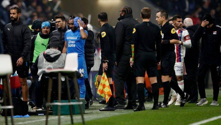 lyon marsilya maci yarida kaldi