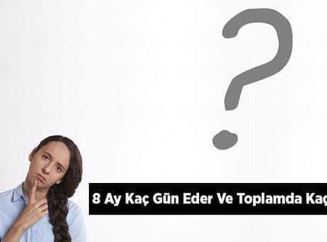 8 Ay Kaç Gün Eder Ve Toplamda Kaç Saattir?
