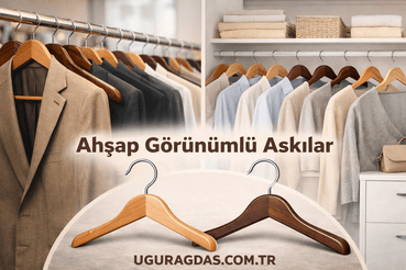 ahşap görünümlü askılar
