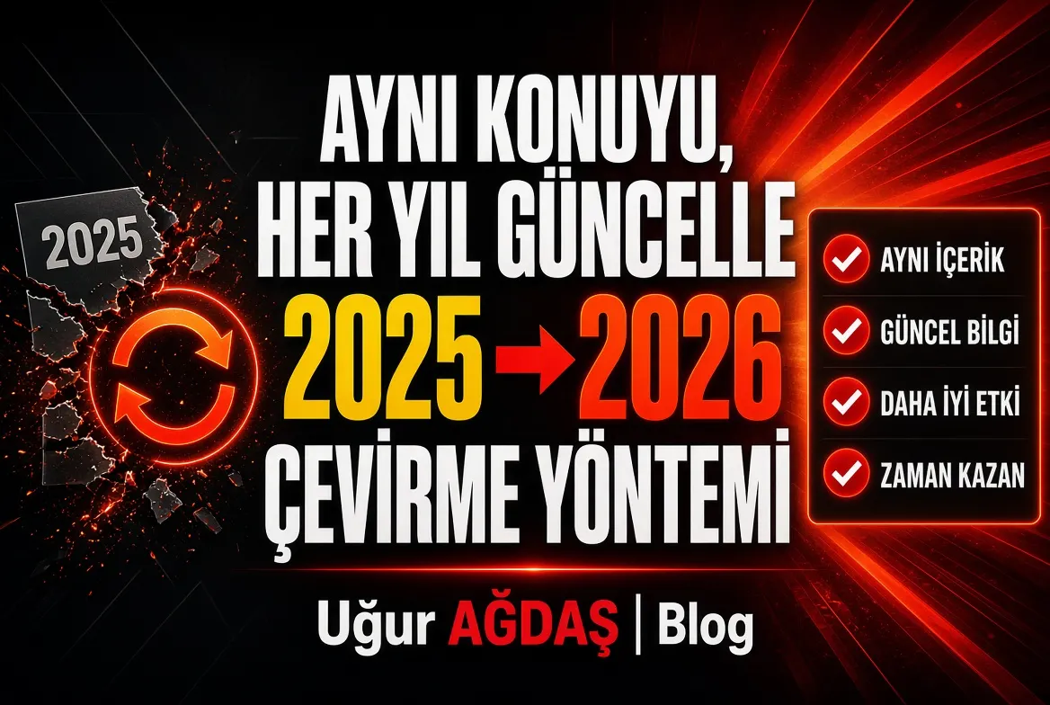 Aynı konuyu her yıl güncellemek: “2025 yazısını 2026’ya" çevirme yöntemi